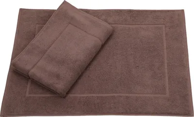 Produktbild von Betz 2er Set Badvorleger 50x70 cm PREMIUM Badematte Badteppich Duschvorleger 100% Baumwolle 650g/m²  Farbe: nuss