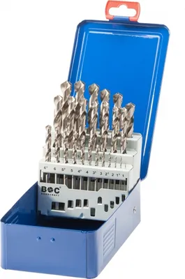 Produktbild von Bohrcraft HSS-G DIN 338 geschl. Typ N in BC-Industriekass. - 25-tlg. 1,0 - 13,0 x 0,5 mm stg. / MG 13 - (VPE: 1 Stk.)