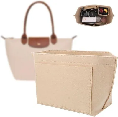 Image de Grande boîte de rangement pour sac à main avec plusieurs compartiments, 26 x 20 x 13 cm, noir