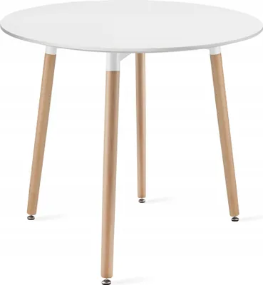 Zdjęcie produktu dla Stół Okrągły Biały do Jadalni Kuchni Salonu TWO 80cm Nowoczesny Styl