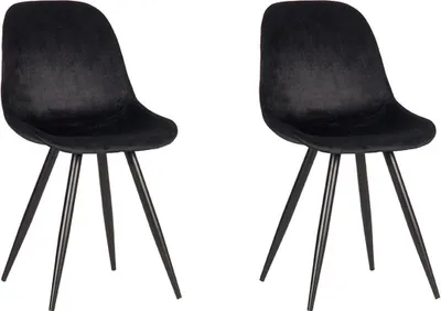 Produktbild von LABEL51 Esszimmerstuhl Capri – Schwarz – Samt