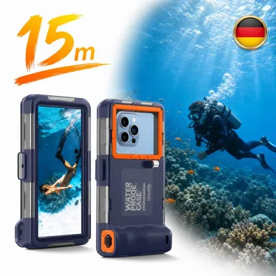 Immagine prodotto di Custodia impermeabile e resistente agli urti per smartphone, adatta a immersioni fino a 15 metri, IPX8, universale