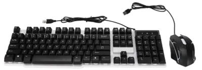 Obrázok produktu pre Sada klávesnice a myši s 104 klávesmi, podsvietením, USB pripojením, farebná, ergonomická a stabilná