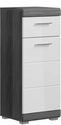 Produktbild von Hochschrank Scout Xonox - Smoke Silver/Weiß Hochglanz - 37x88x31 cm