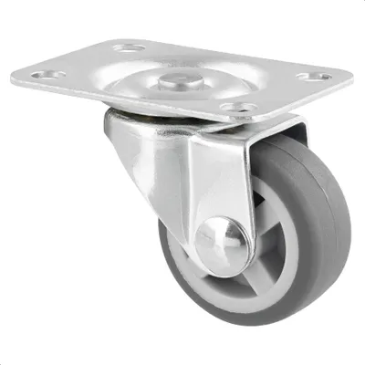 Produktbild von WAGNER Möbelrolle / Soft-Lenkrolle - Ø 30 mm, Stahl verzinkt, grau, Anschraubplatte, Tragkraft 15 kg - 01217901