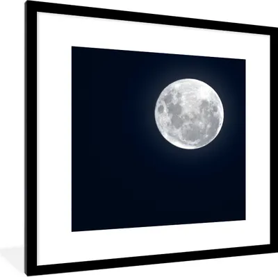 Produktbild von MuchoWow® Gerahmtes Poster Mond - Himmel - Nacht 40x40 cm - Poster mit Schwarzem Bilderrahmen Wandposter Rahmen Foto Bilder - Poster - Plakat im Rahmen