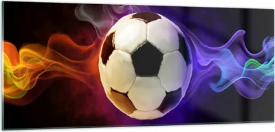 Produktbild von Bilder auf glas - Abstrakt ball flamme fußball - 100x40cm - Glasbilder - Wandbilder - Kunstdruck - zum Aufhängen bereit - Wanddekoration aus Glas - Glas Bilder - Wandbild auf Glas - GAB100x40-2111