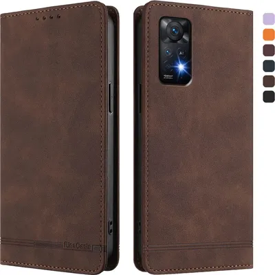 Image de Etui pour Xiaomi Redmi Note 11 Pro 5G/4G/Note 12 Pro 4G, étui rétro en cuirPolyuréthaneavec support et fentes pour cartes Marron