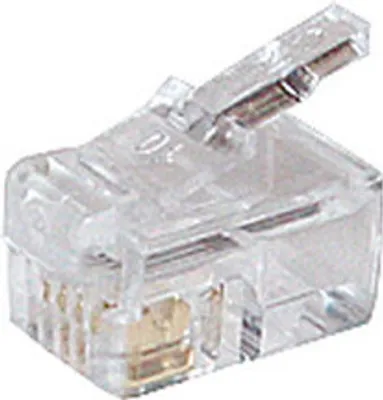 Produktbild von Modular Stecker 4polig für Rundkabel vergoldet
