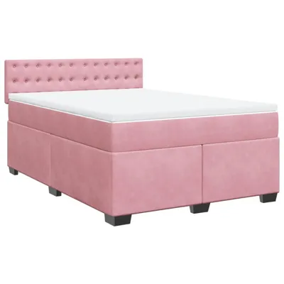 Produktbild von Boxspringbett mit Matratze Rosa 160x200 cm Samt