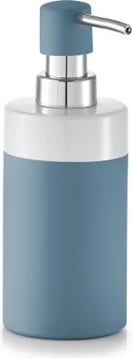Produktbild von Zeller Seifenspender "Rubber", weiß/blau, Ø6,7 x 17,5 cm, 18555