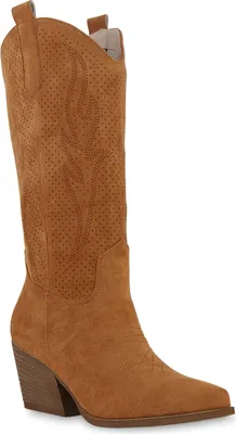 Produktbild von VAN HILL Damen Cowboystiefel Stiefel Stickereien Schuhe 840199, Farbe: Hellbraun, Größe: 37