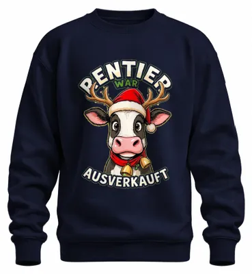 Obrázok produktu pre Sob bol vypredaný vtipná krava Vianočný darček Santa uni mikina pulóver, Navy, XL