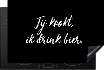Produktbild von KitchenYeah© Herdabdeckplatte Du kochst, ich trinke Bier - Bier - Zitate - Sprichwörter - Alkohol , 81x52cm, Küche Deko, Glaskeramikkochfeld Herdabdeckung, Abdeckplatte fùr Kochfeld