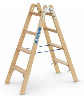 Produktbild von Zarges Holz Stehleiter Crestastep B, beidseitig begehbar 2x4 Stufen
