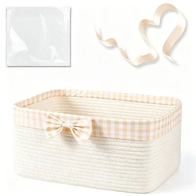 Katoenen Geschenkmand 34×25×15 cm mit Tasche & Band