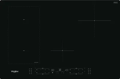 A top-down view of a black induction cooktop.