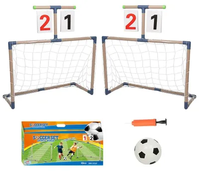 Produktbild von Fußballtor-Set mit 2 Fußballtoren und Ball für Kinder, Sportspielzeug für Innen- und Außenbereich