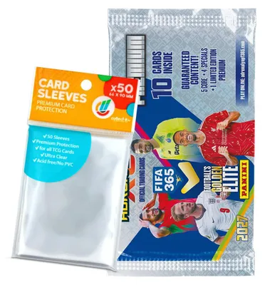 Immagine prodotto di Bundle con carte collezionabili FIFA 365 Adrenalyn XL 2027: 1 bustina premium + custodie esclusive per collezionare