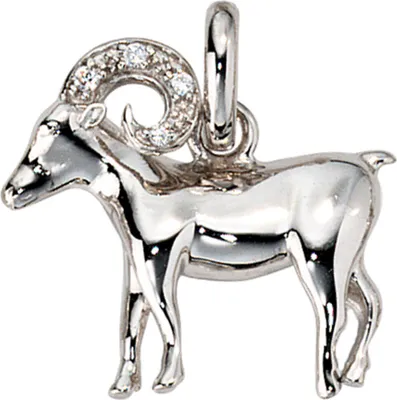 Produktbild von Sternzeichen Widder Anhänger mit Zirkonia 925 Silber rhodiniert Damen