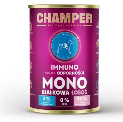 Immagine prodotto di Cibo umido per cani CHAMPER IMMUNO MONOPROTEICO salmone 400g