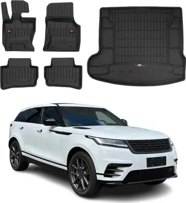 Image de Kit Tapis de Sol et Coffre pour Land Rover Range Rover Velar 2017-2022 TPE Noir