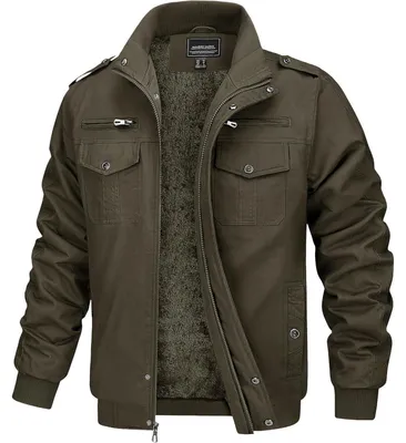 Produktbild von Winterjacke Herren Warm Fleece Arbeitsjacke Parka Armeegrün 3XL