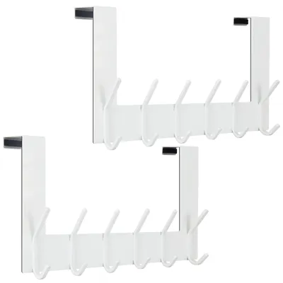 Productafbeelding van Deurhaakjes, wit, 2 stuks, handdoekhouder voor de badkamer