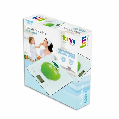 Zdjęcie produktu dla TM Electron TMPBS021, Elektroniczna waga kuchenna, 8 kg, 1 g, Biały, Szkło, Szkło
