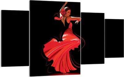 Produktbild von Bild auf Leinwand - Leinwandbild - Tanz Tänzer - 160x90cm - Wand Bild - Wanddeko - Wandbilder - Leinwanddruck - Bilder - Kunstdruck - Wanddekoration - Leinwand bilder - Wandkunst - DL160x90-4121