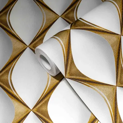 Produktbild von A.S. Creation | 3D Tapete | Vliestapete | Kollektion MY HOME MY SPA | 386911 | Gold | 10.05 x 0.53 m | 3D Optik | Wohnzimmer | Flur | Büro | Küche | Wohnräume
