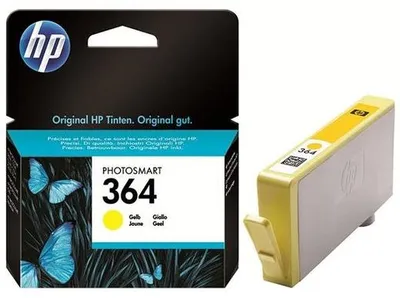 Zdjęcie produktu dla HP 364 oryginalny wkład atramentowy żółty, Standardowa wydajność, Żółty, Atrament barwnikowy, 1 szt., 300 stron(y)