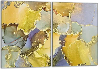 Produktbild von Herdabdeckplatten Set 2x40x52 cm Glaskeramikkochfeld Abdeckung Glas Spritzschutz, Marmor Golden