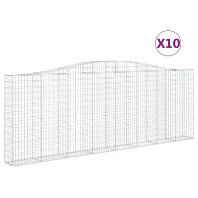 Produktbild von vidaXL Gabionen mit Hochbogen 10Stk. 400x30x140/160cm Verzinktes Eisen