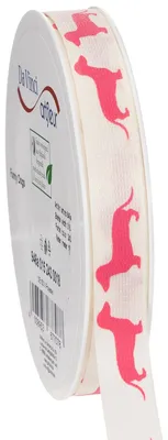 Produktbild von Dekoband mit Dackelmotiv für kreative Geschenkverpackungen