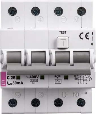 Image de Disjoncteur différentiel 4P 25A C 0,03A Type AC KZS-4M 002174026