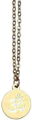 Immagine prodotto di Collana "Om" con catena in acciaio inossidabile color oro, 40 cm, ciondolo 1,5 cm