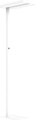 A white LED floor lamp against a white background.