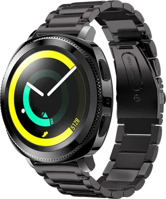 Produktbild von Strap-it Titanarmband - Kompatibel mit Samsung Gear Sport Armband Ersatzarmband - Titanium - Hochwertiges Material - für Samsung Gear Armband Schwarz