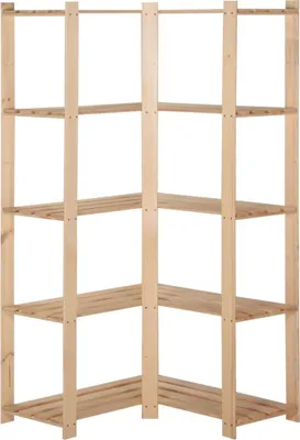 Image de vidaXL Étagère de stockage d'angle avec 5 étagères 82,5x82,5x170 cm Pin massif