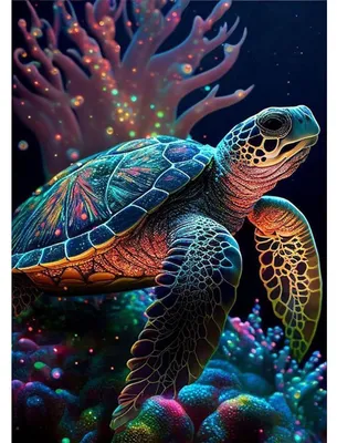Produktbild von Diamant Painting Bastelset Schildkröte 5D für Erwachsene und Kinder 30x40cm