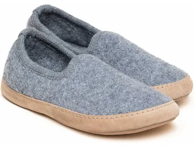 Produktbild von Gottstein Cheyenne Uni Hausschuhe mit Ledersohle Grau (Grey), 48/301-1201