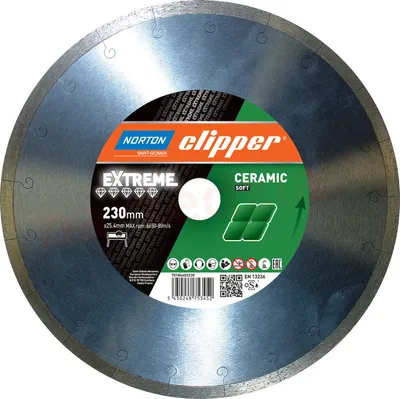 Produktbild von Norton Clipper Diamanttrennscheibe Extreme Ceramic Soft Ø 230 x 25,4 70184603235