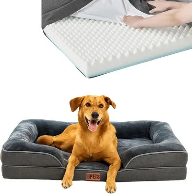 Produktbild von Orthopädisches Hundebett 90 x 64 x 17 cm, Memory-Foam, waschbar, für Hunde