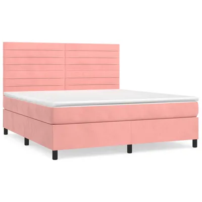 Produktbild von vidaXL Boxspringbett mit Matratze Rosa 180x200 cm Samt