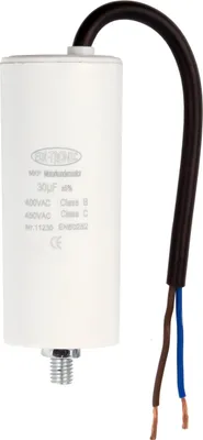 Produktbild von MKP Motorkondensator, Arbeitskondensator Anlaufkondensator Kondensator 450V - Anschluss: Kabel - Wert: 30µF