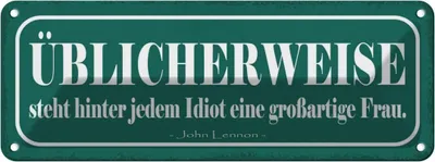 Produktbild von vianmo Blechschild 10x27 cm hinter Idiot großartige Frau Männer Frauen Spruch Zitat