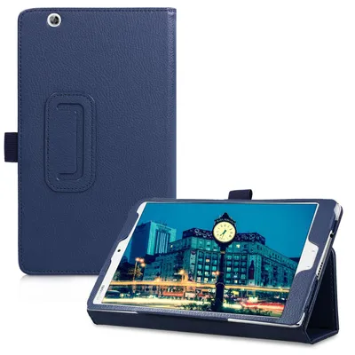 Produktbild von kwmobile Hülle kompatibel mit Huawei MediaPad M3 8.4 - Slim Tablet Cover Case Schutzhülle mit Ständer Dunkelblau