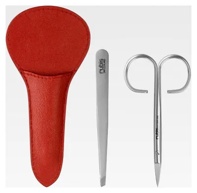 Produktbild von Maniküre Set mit Nagelschere und Pinzette - 2-teiliges Nagelpflegeset im Etui