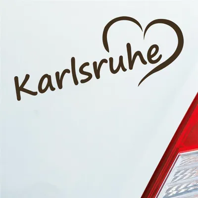 Produktbild von Auto Aufkleber Karlsruhe Herz Stadt City Liebe Love 19,5x8 cm Braun Sticker Heckscheibenaufkleber